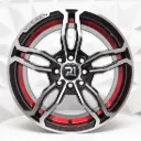 RIN 15X7 4-100/114.3 R1 SPORT ZCC239C BLACK MACHINE FACE+RED UNDERCUT ET30 CB73.1 