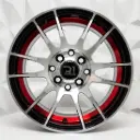 RIN 14X6 4-100/114.3 R1 SPORT RGW40654 BLACK MACHINE FACE+RED UNDERCUT ET35 CB73.1 