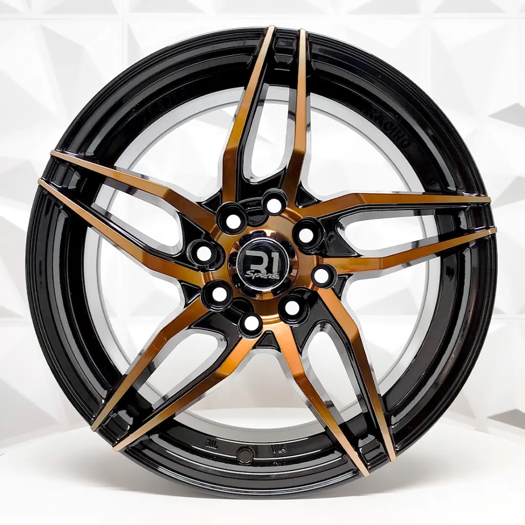 RIN 15X6.5 4-100/114.3 R1 SPORT RGW5841 BLACK MACHINE FACE + BRONZE ET38 CB73.1 