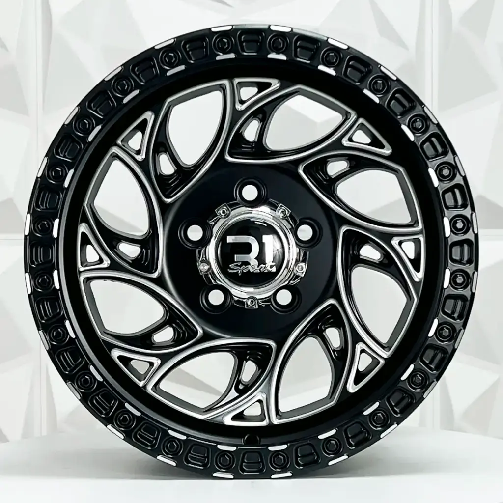 RIN 15X8 5-114.3 R1 SPORT DX203 MATE BLACK MILLING ET-5 CB73.1