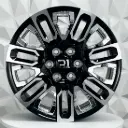 RIN 20X9 6-139.7 R1 SPORT TYH086 BLACK MF INSERT CHROME ET28 CB78.1