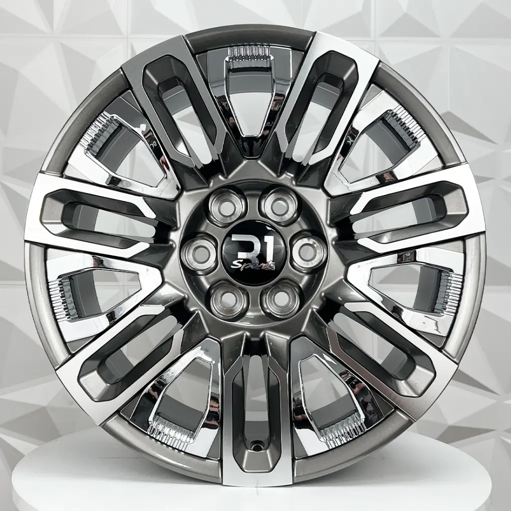 RIN 22X9 6-139.7 R1 SPORT TYH086 GUMETAL MF INSERT CHROME ET28 CB78.1