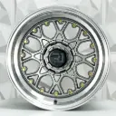 RIN 15X8.5 4-100/114.3 R1 SPORT 8001 GUNMETAL MACHINE LIP GOLD RIVETS ET15 CB73.