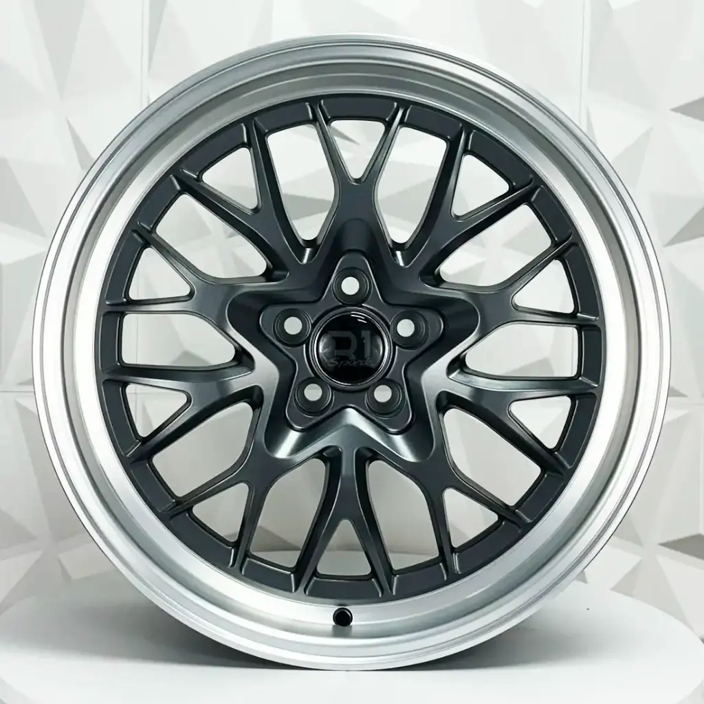 RIN 19X8.5 5-113 R1 SPORT R009 MATTE GUNMETAL MACHINE LIP ET38 CB73.1