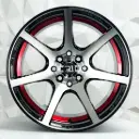 RIN 16X8.5 4-100/114.3 R1 SPORT 658 BLACK MACHINE FACE RED LINE ET30 CB73.1