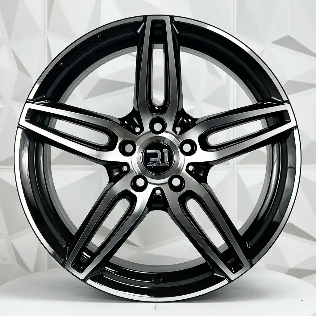 RIN 19X9 5-112 R1 SPORT A036 BLACK MACHINE FACE ET45 CB66.6