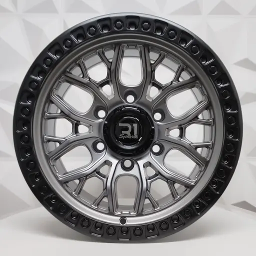 [158603] RIN 15X8 6-139.7 R1 SPORT RGW616 MATTE GREY+BLACK LIP ET0 CB110 