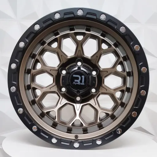 [178648] "RIN 17X9 6-139.7 R1 SPORT RGW8892/70442 MATTE BRONZE+BLACK LIP CHROME RIVETS ET0 CB110" 