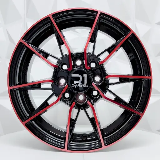 [138530] RIN 13X5.5 4-100/114.3 R1 SPORT RGW06 MACHINE BLACK+RED ET35 CB73.1 